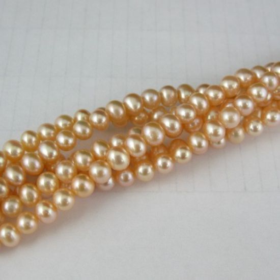 Wholesale Freshwater Pearl Strand 5-6mm Round Peach Pearls Wholesale Pearls for Beading and Jewelry Making