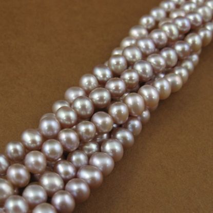 Wholesale Freshwater Pearls 5-6mm Round Pink-Purple Color (Sold Per Strand)