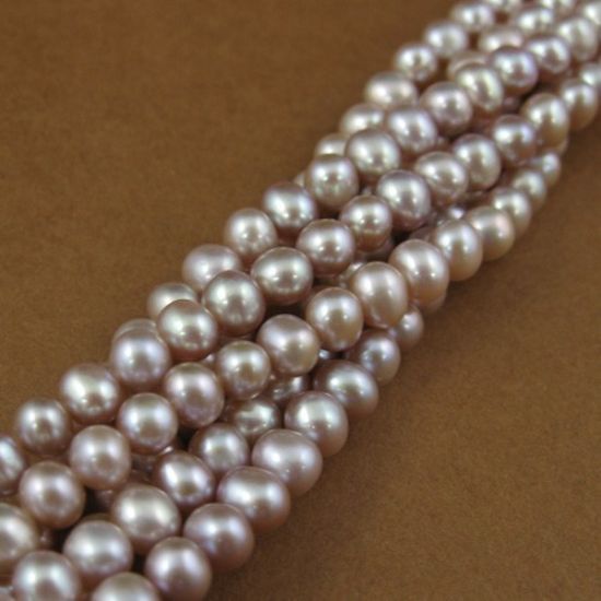 Wholesale Freshwater Pearls 5-6mm Round Pink-Purple Color (Sold Per Strand)