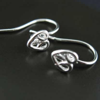 Wholesale Sterling Silver Fancy Heart Earwires for Jewelry Making, Wholesale Earwire and Findings