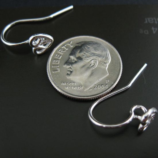 Wholesale Sterling Silver Fancy Heart Earwires for Jewelry Making, Wholesale Earwire and Findings