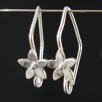 Wholesale Sterling Silver Fancy Flower Earwire Hooks  for Jewelry Making, Wholesale Earwire and Findings