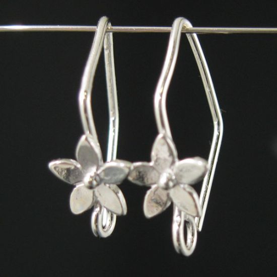 Wholesale Sterling Silver Fancy Flower Earwire Hooks  for Jewelry Making, Wholesale Earwire and Findings