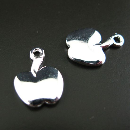 Wholesale Sterling Silver Tiny Apple Charm, Charms and Pendants for Jewelry Making, Wholesale Findings
