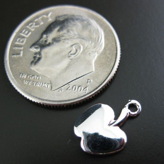 Wholesale Sterling Silver Tiny Apple Charm, Charms and Pendants for Jewelry Making, Wholesale Findings