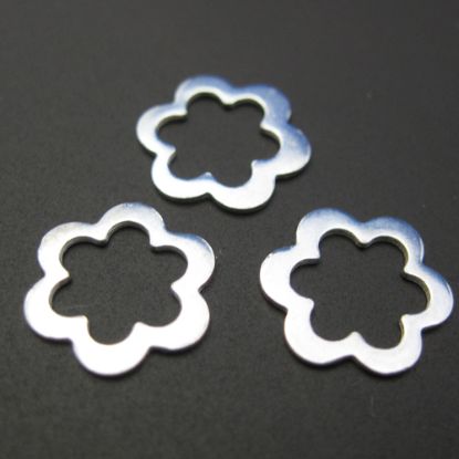 Wholesale Sterling Silver Sweet Flower Connector Charm, Charms and Pendants for Jewelry Making, Wholesale Findings