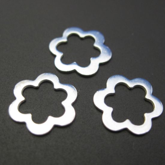 Wholesale Sterling Silver Sweet Flower Connector Charm, Charms and Pendants for Jewelry Making, Wholesale Findings