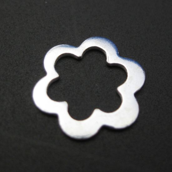 Wholesale Sterling Silver Sweet Flower Connector Charm, Charms and Pendants for Jewelry Making, Wholesale Findings