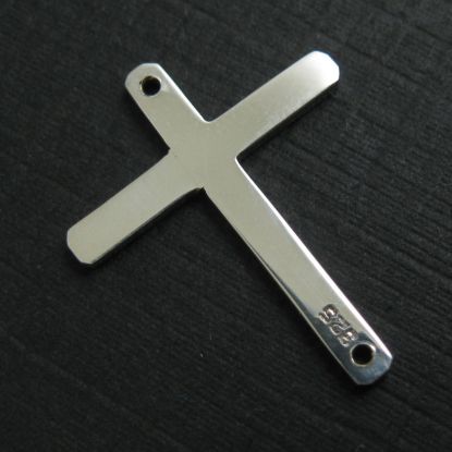 Wholesale Sterling Silver Large Cross Charm Connector, Charms and Pendants for Jewelry Making, Wholesale Findings