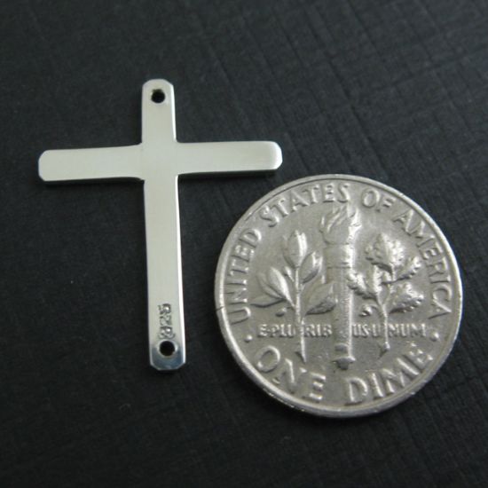Wholesale Sterling Silver Large Cross Charm Connector, Charms and Pendants for Jewelry Making, Wholesale Findings