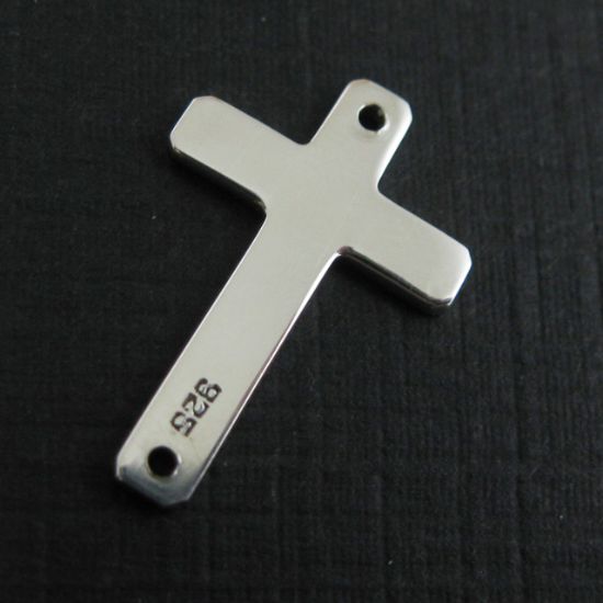 Wholesale Sterling Silver Cross Medium Charm Connector, Charms and Pendants for Jewelry Making, Wholesale Findings