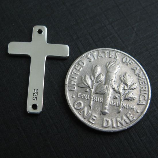Wholesale Sterling Silver Cross Medium Charm Connector, Charms and Pendants for Jewelry Making, Wholesale Findings
