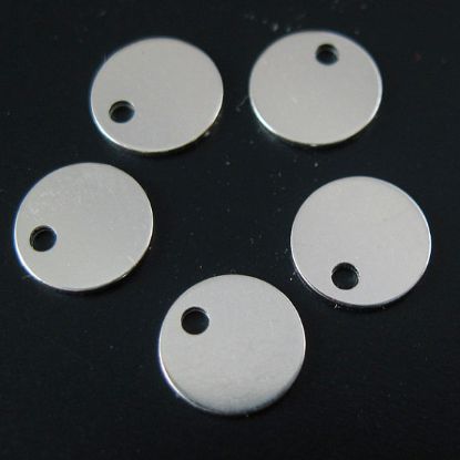 Wholesale Sterling Silver Round Tag 6mm (sold per 10 pcs)