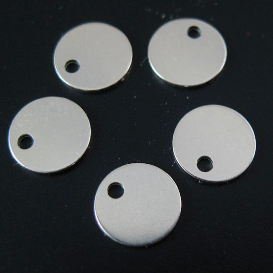 Wholesale Sterling Silver Round Tag 6mm (sold per 10 pcs)