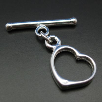 Wholesale Sterling Silver Heart Shape Toggle - 11mm (1 set)