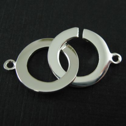 Wholesale Sterling Silver Fancy Double Ring Toggle - 15mm (1 set)