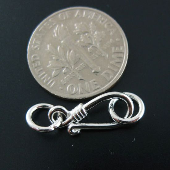 Wholesale Sterling Silver Hook Clasp 15x6mm (sold per 2 sets)
