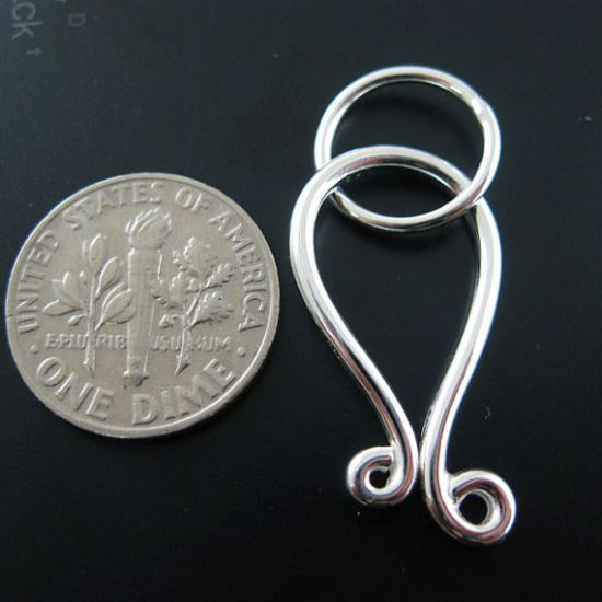 Wholesale Sterling Silver Huge Hook Clasp - 27mm (1 set)