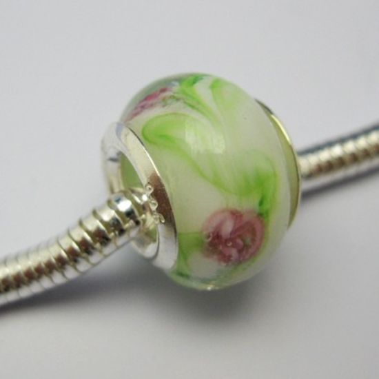 Wholesale Sterling Silver Donut shape Pandora style bead (1pc)