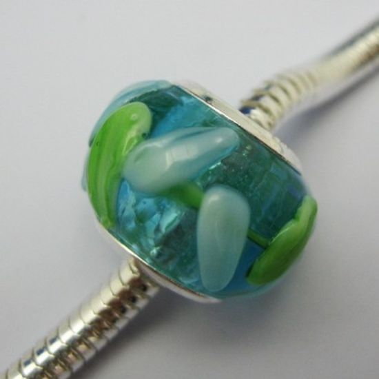 Wholesale Sterling Silver Donut shape Pandora style bead (1pc)