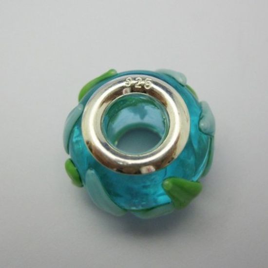 Wholesale Sterling Silver Donut shape Pandora style bead (1pc)
