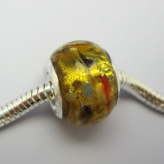 Wholesale Sterling Silver Donut shape Pandora style bead (1pc)