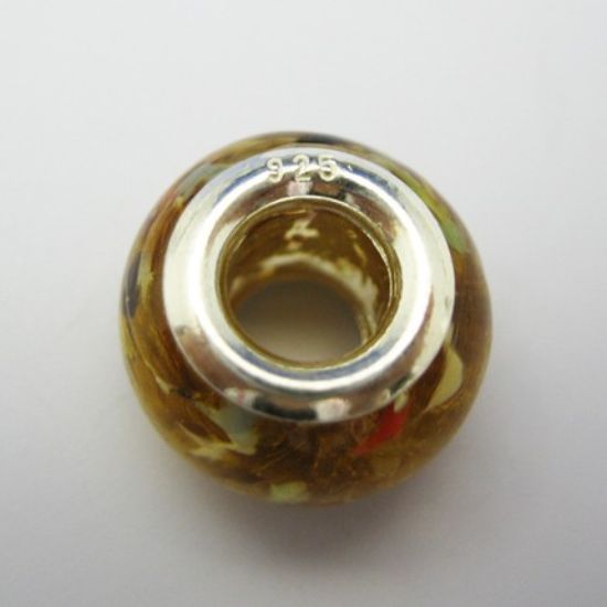 Wholesale Sterling Silver Donut shape Pandora style bead (1pc)