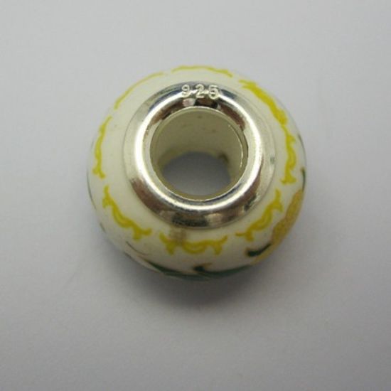 Wholesale Sterling Silver Donut Shape Pandora style bead (1pc)