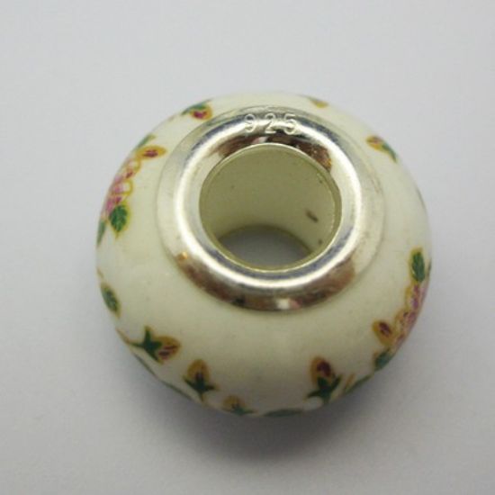 Wholesale Sterling Silver Donut Shape Pandora style bead (1pc)