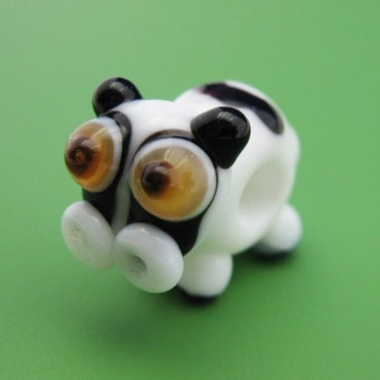 Wholesale Lampwork bead - Lovely milk cow with pandora bead 25X20mm (1pc)