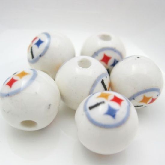 Wholesale Handpainted Pottery Bead 12mm ( 6 pcs )