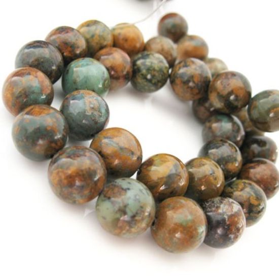 Wholesale Golden Green Turquoise Beads-12mm Round shape (Sold Per Strand)