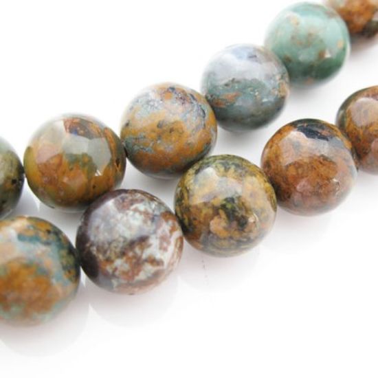 Wholesale Golden Green Turquoise Beads-12mm Round shape (Sold Per Strand)