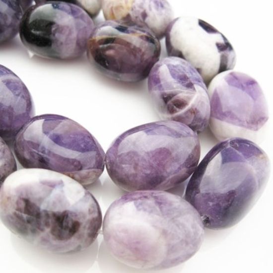 Wholesale Amethyst Beads - 25X18mm Freeform Nuggets - February Birthstone (Sold Per Strand)