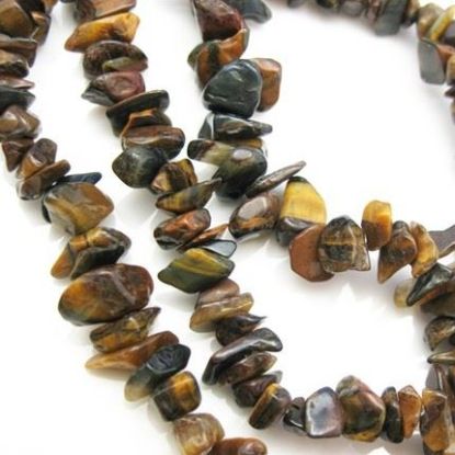 Wholesale Tiger's Eye Natural Stone Chip Beads (Sold Per Strand)