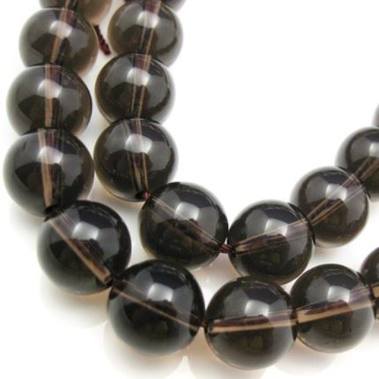 Wholesale Smoky Quartz Beads - 12mm Smooth Round (Sold Per Strand)