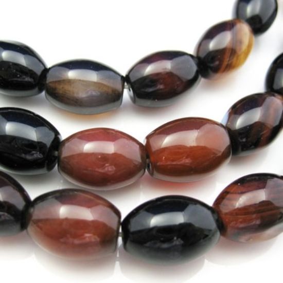 Wholesale Natural Agate Beads - 10X14mm Olive Shape (sold per strand)