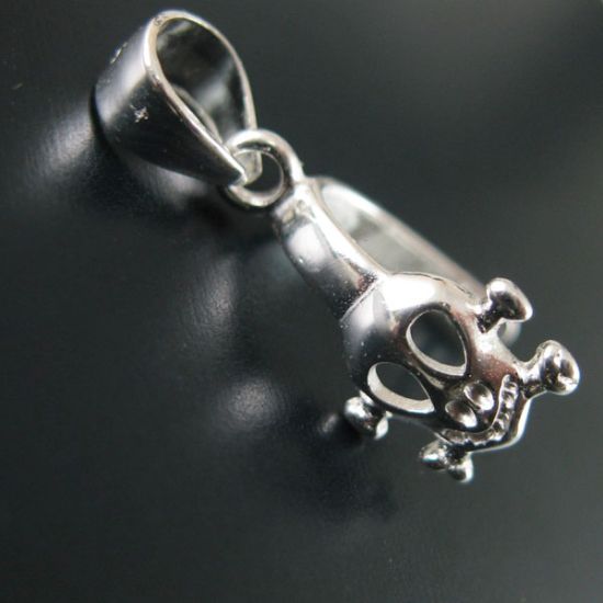 Wholesale Sterling Silver Skull Shaped Pinch Bail Connector, Wholesale Findings