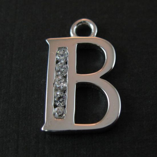 Wholesale Sterling Silver CZ Cubic Zirconia Letter Initial Charms and Pendants for Jewelry Making, Wholesale Findings