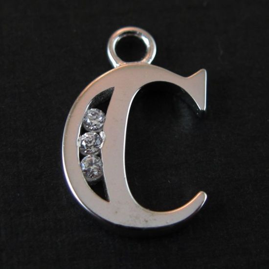 Wholesale Sterling Silver CZ Cubic Zirconia Letter Initial Charms and Pendants for Jewelry Making, Wholesale Findings