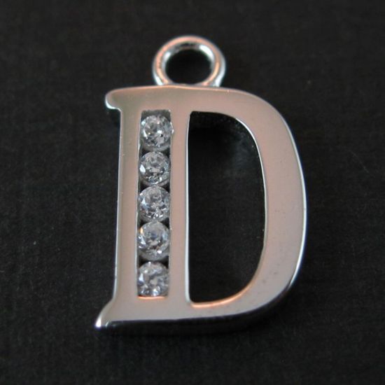 Wholesale Sterling Silver CZ Cubic Zirconia Letter Initial Charms and Pendants for Jewelry Making, Wholesale Findings