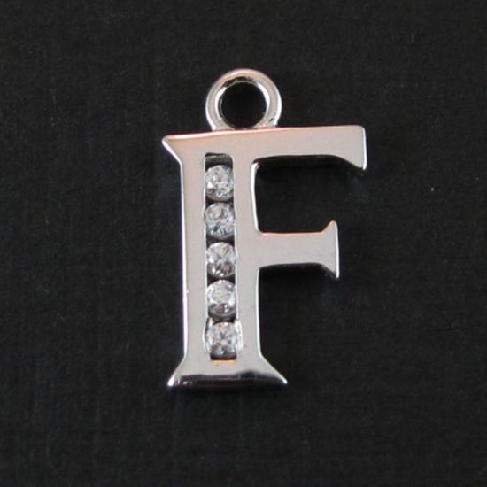 Wholesale Sterling Silver CZ Cubic Zirconia Letter Initial Charms and Pendants for Jewelry Making, Wholesale Findings