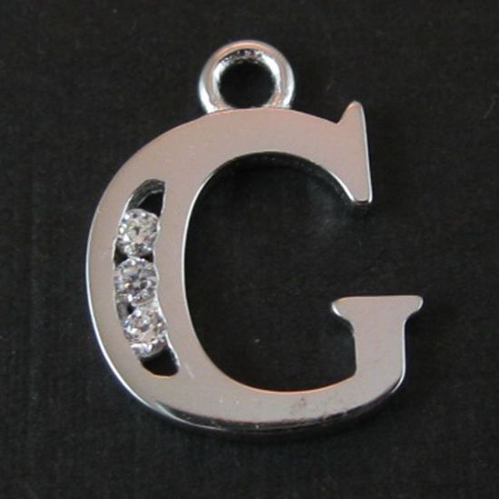 Wholesale Sterling Silver CZ Cubic Zirconia Letter Initial Charms and Pendants for Jewelry Making, Wholesale Findings