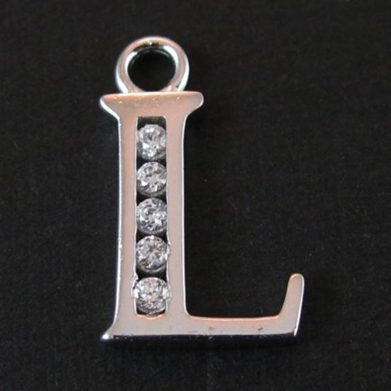 Wholesale Sterling Silver CZ Cubic Zirconia Letter Initial Charms and Pendants for Jewelry Making, Wholesale Findings