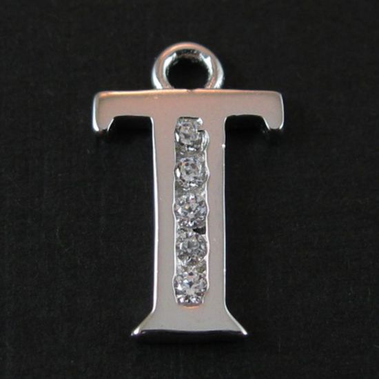 Wholesale Sterling Silver CZ Cubic Zirconia Letter Initial Charms and Pendants for Jewelry Making, Wholesale Findings