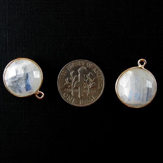 Wholesale Gold plated Sterling Silver Round Bezel Moonstone Gemstone Pendant, Wholesale Gemstone Pendants for Jewelry Making