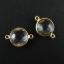 Wholesale Gold Over Sterling Silver Bezel Gemstone Link - Faceted Coin Shape - Crystal Quartz - April Birthstone