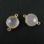Wholesale Gold Over Sterling Silver Bezel Gemstone Link - Faceted Coin Shape - Pink Chalcedony