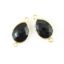 Wholesale Bezel Gemstone Links - 10x14mm Faceted Pear - Black Onyx