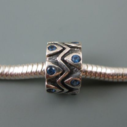 Wholesale European .925 Sterling Silver Charm Beads CZ Zigzag Design